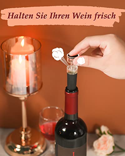 Foto von Rovtop Elektrischer Korkenzieher Wein, 5-in-1 USB Wiederaufladbarer Weinöffner Elektrisch Weinflaschenöffner mit Folienschneider, Stöpsel, Weinausgießer Geschenk for Weihnachten, Flaschenöffner Set