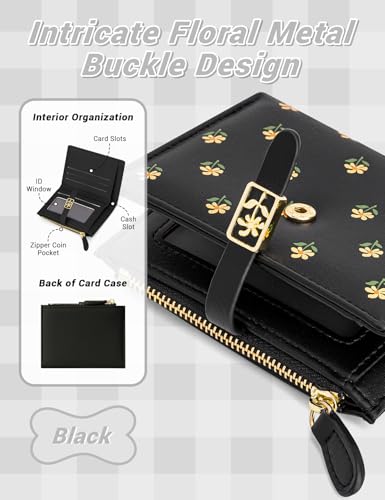 Image of YINHEXI Women's Wallet, Faux Leather, Water Resistant, Black, Unisex