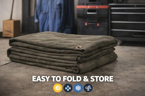 Image of 1200 GSM Extreme Power Canvas Tirpal - Industrial-Grade Waterproof Resistance Canvas Tarpaulin | Extra Thick, Tear-Proof & UV Shielded | Built for Heavy Commercial Use (Grey, 18 X 24 FT)