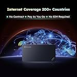 GlocalMe U3 4G LTE Mobile Hotspot with Global 1GB Data, Portable WiFi Hotspot for Travel in 200+ Countries, No SIM Card Needed, 10 Connected Devices, Pocket WiFi Device (U3 Black)