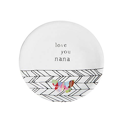 Pavilion Gift Company Love You Nana 10,2 cm großer Schmetterlings-Schmuck-Schale, weiß Cover
