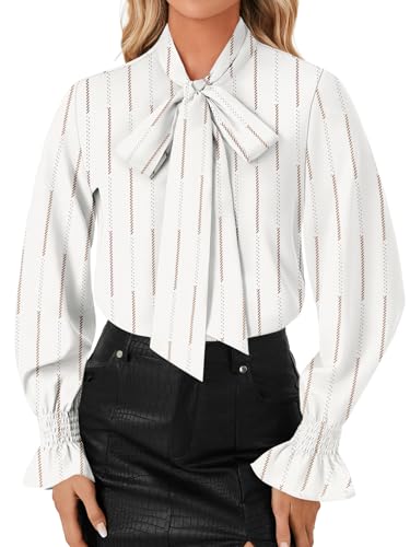 Image of LYANER Women's Bow Tie Neck Business Work Blouse