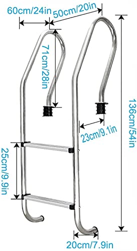 Escalera para piscina con pasamanos Katzowen 200kg miniatura 2