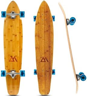 Magneto 44 inch Kicktail Cruiser Longboard Skateboard | Bamboo and Hard Maple Deck | Made for Adults, Teens, and Kids … (Blue)
