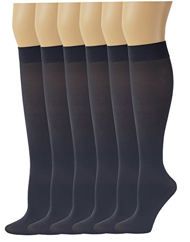 Image of SUMONA 6 Pairs Women Opaque Stretchy Spandex Knee High Trouser Socks