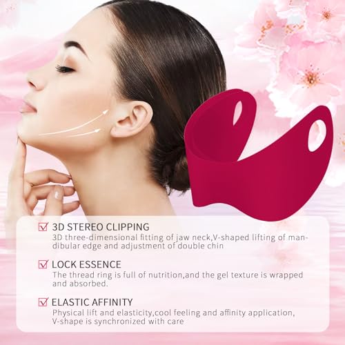 5pcs Double Chin Reducer V Line Shaping Face Masks,Toning Hydrogel Collagen Mask with Hyaluronic Acid & Aloe Vera,Neck Lift Tape Face Patch For Firming Tightening Skin Chin Up Slimming Strap