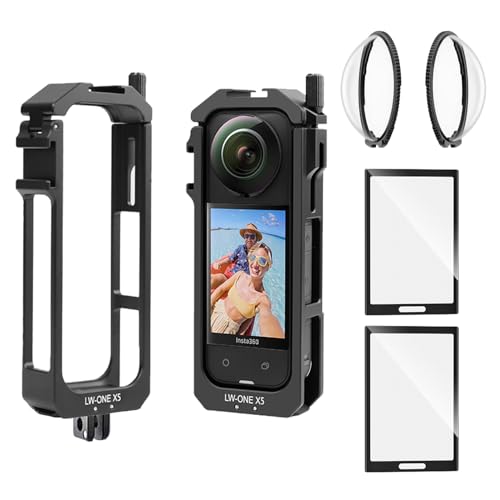 Protector de lente Insta360 X5 de vidrio con marco metálico para caídas
