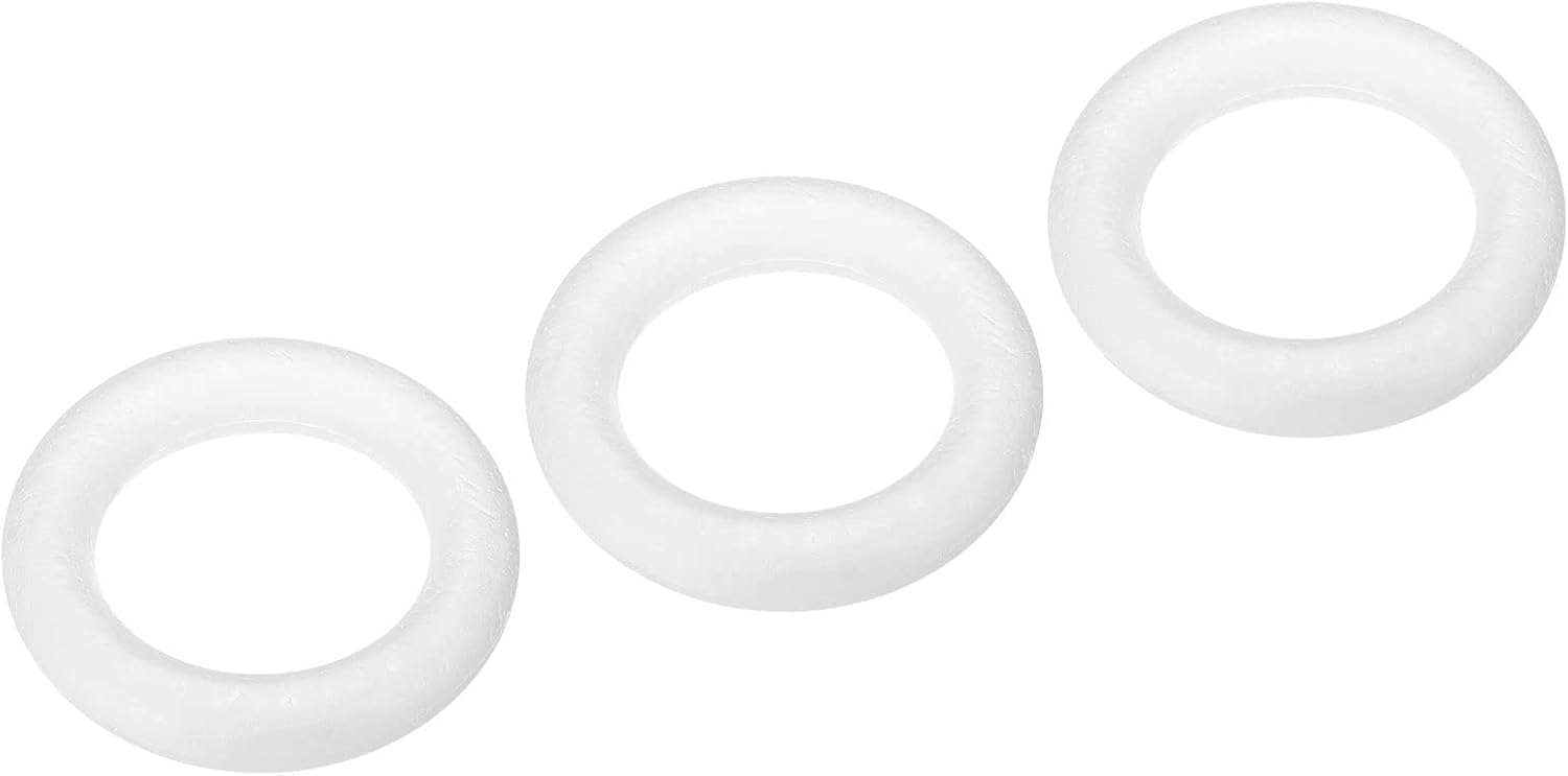 MECCANIXITY 2.8 Inch Foam Wreath Forms Round Craft Rings for DIY Art Crafts, Florists, Home Decoration Pack of 3