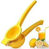 Upgraded Lemon Squeezer Manual - Lemon Lime squeezer Metal Citrus Squeezer Press Juicer Handheld Whekeosh Fastest Extraction of the Freshest Juicer Easy to Clean - Yellow