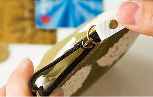 Kwjoy Set Of 5 Animal Canvas Change Coin Purse Wallet Bag Gift,Small Cute Coin Purse For Women,Girls,Whale, Polar Bear, Hedgehog And Tree #TOP5