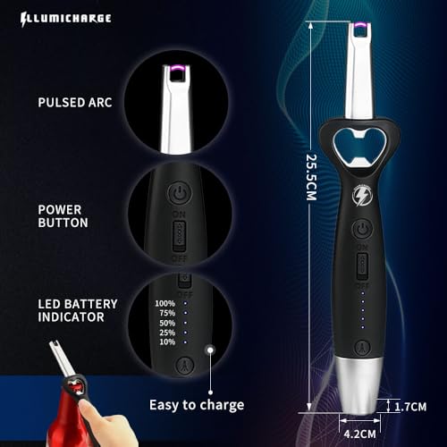 Encendedor eléctrico recargable con abridor y linterna LED miniatura 3