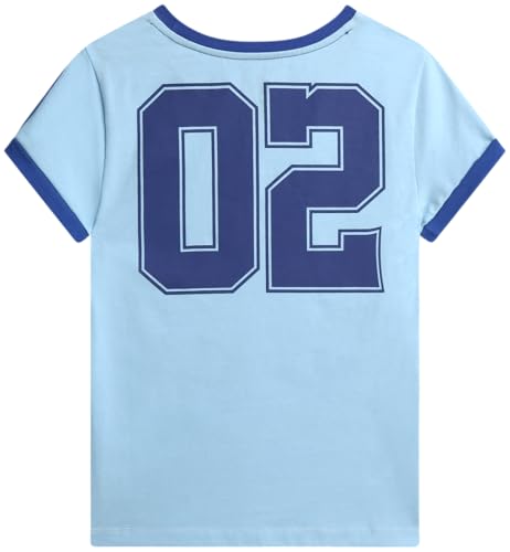 Image of Disney Lightning McQueen Mickey Mouse & Stitch Womens Retro Graphic Tees | Vibrant Disney Graphics, Breathable Fabric, Cropped Fit, Size Up for Ideal Fit