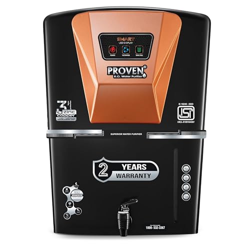 Image of Proven Jupiter RO Water Purifier for Home | RO+UF+UV+Zinc+Copper+Alkaline | 12L Storage | No Service Needed for 2 Years | TDS Adjuster | ISI Certified | Borewell & Hard Water Suitable