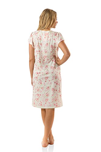 Casual Nights Women's Fancy Lace Flower Short Sleeve Nightgown - Off White - X-Large #TOP2
