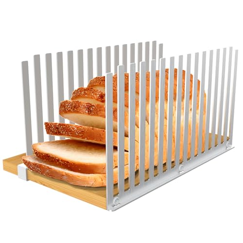 KHKJROS Adjustable Bread Slicer with Suction Cup Base – Perfect for Homemade...