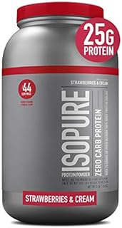 Isopure Whey Isolate Protein Powder with Vitamin C & Zinc for Immune Support, 25g Protein, Zero Carb & Keto Friendly, Flavor: Strawberries & Cream, 3 Pounds (Packaging May Vary)