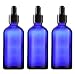 3 Pack 100ml/3.5oz Cobalt Blue Glass Bottles with Glass Eye Droppers Empty Refillable Essential Oils Perfume Dropper Dispenser Sample Travel Makeup Container Storage Vias for Travel Aromatherapy Lab