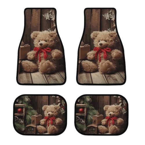 Tapis de voiture universel avec motif ours de Noël et envers antidérapant