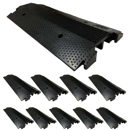 Electriduct Goliath Extra Large Drop Over Cable Protector 2 Channel Cord Cover 2"x2" (10 Pack)