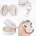 Hmxpls Portable Ring Holder Keychain, Mini Sports Jewelry Holder Box, Small Travel Ring Earring Stud Necklace Storage Case (White)