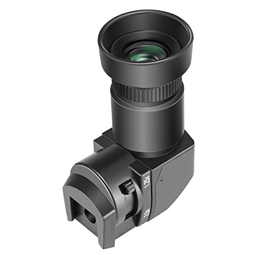 Neewer 1.25x-2.5X Right Angle Viewfinder with 8 Mounting Adapters for Canon, Nikon, Sony