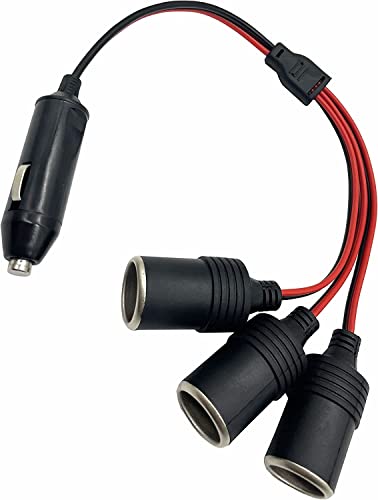 Cable de extensión para encendedor de cigarrillos de 1 a 3 12 V 24 V cargador de alimentación de 3 vías divisor de enchufe para encendedor de cigarrillos