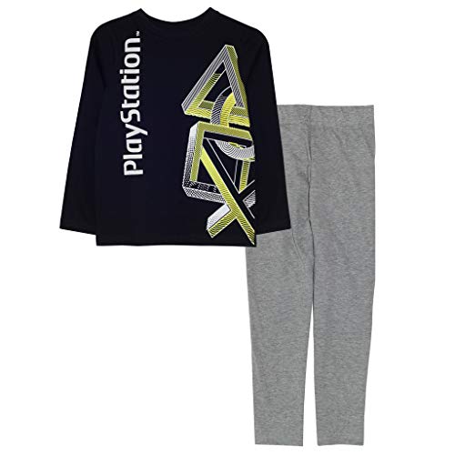 Playstation Icons Jungen Lange Pyjamas Set Schwarz 134 | PS4 PS5 Gamer...
