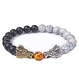 Musihy Cuentas Abalorios Pulseras, Bolitas Negras para Hacer Pulseras Pulsera con Cuentas de Dragón Longitud 16.7CM