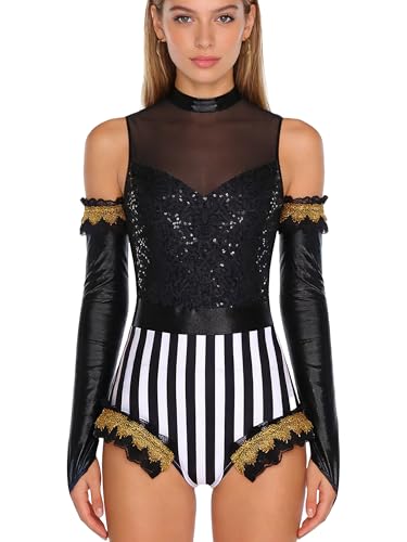 Costume de cosplay de directeur de cirque pour femme idéal pour fêtes et carnaval