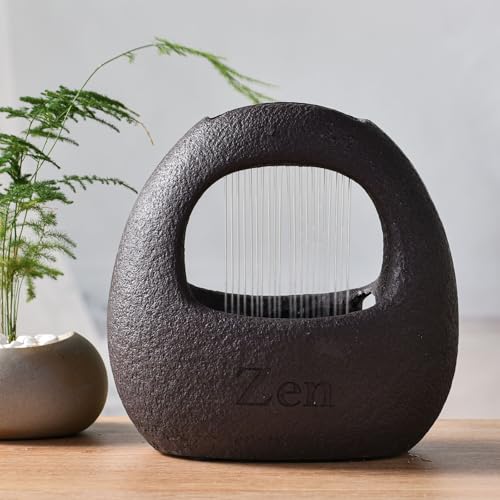 Miniatura 13 de Zen Light Scfr22-B2 - Fuente De Cortina De Lluvia Luminosa Colorida, Decoración De Ambiente Zen Relajante, Fuente De Mesa Decorativa, Idea De Regalo Insólito, Altura 23 Cm