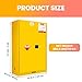 Flammable Storage Cabinet, 45 Gal, Cold-Rolled Steel Flammable Liquid Storage Cabinet, 42.9 X 18.11 X 65 in Explosion Proof with 2 Adjustable Shelves 2 Manual Doors for Industrial Use, Yellow
