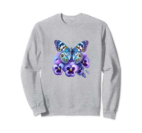 Butterfly Purple Floral Pansy Demencia Alzheimer's awareness Sudadera
