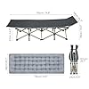 WoldTrek Camping Cot with Thick Pad, Folding Camping Cot Oversize Cots for Sleeping Camping Bed Folding Cot for Camping W/Pilllow Mattress for Home Office Nap Beach Travel, 600LBS (190 * 68CM-Grey)