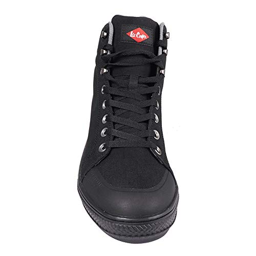 LEE COOPER Safety Trainer Shoe Unisex Retro Baseball Boot BLACK 412