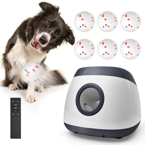 Atangee Automatic Dog Ball Launcher for Large Dogs, Machine Ball Thrower for Dogs, with 6 Pack 2.5'...