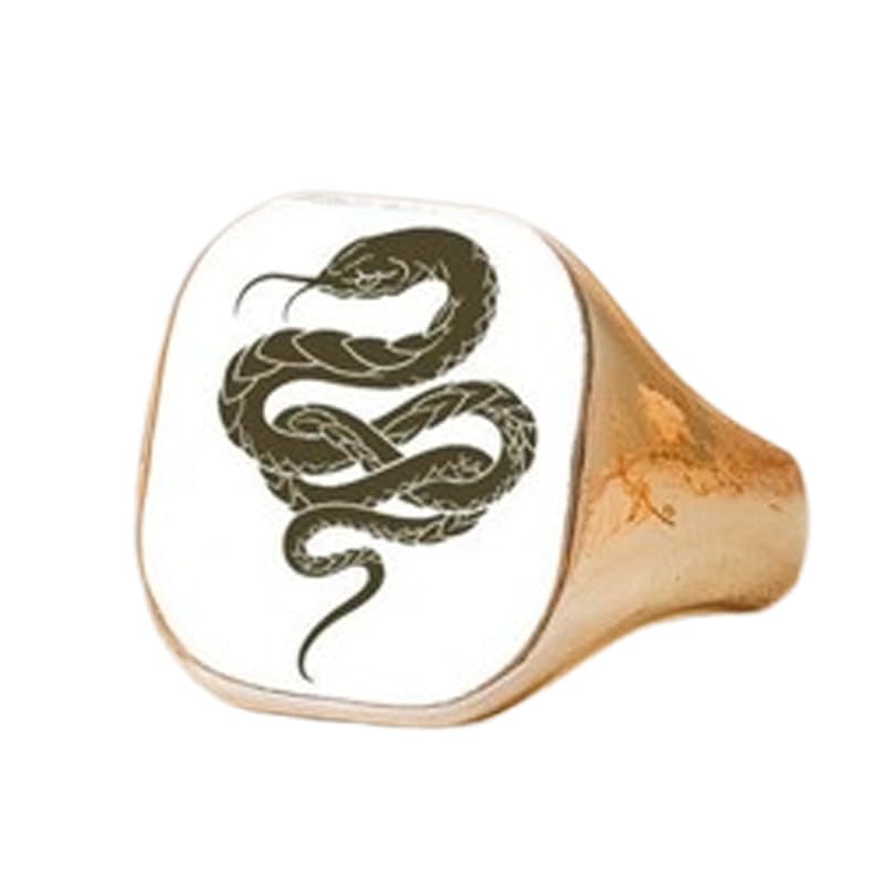 Chevalière serpent noir argent 925 bague ajustable qui ne ternit pas sur la peau