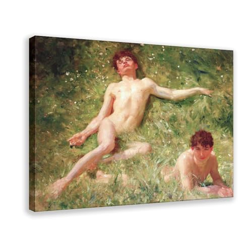 Toile The Sunbathers Henry Scott Tuke cadre suspendu décoration salon 20x30