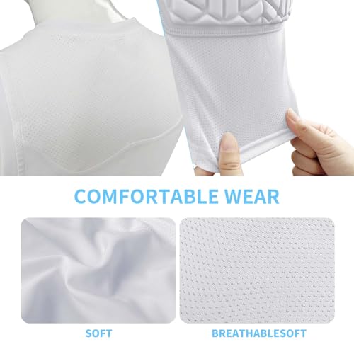 MK MOSSE KARNE Youth Kids Baseball Padded Chest Protector Shirt Rib Heart Sternum Guard Padded Compression Shirt for Baseball Football Softball Lacrosse