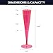 Party Essentials 20 Count Hard Plastic Twopiece 5 oz Champagne Flutes, Neon Pink