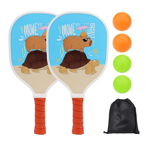 Matériel de paddle ball extérieur robuste : kit raquettes bords épais et balles à trous