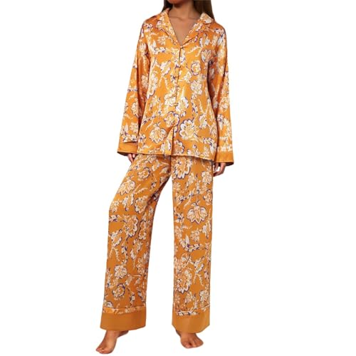 Pyjama de nuit doux pour femme ensemble satin imprimé fini l'inconfort