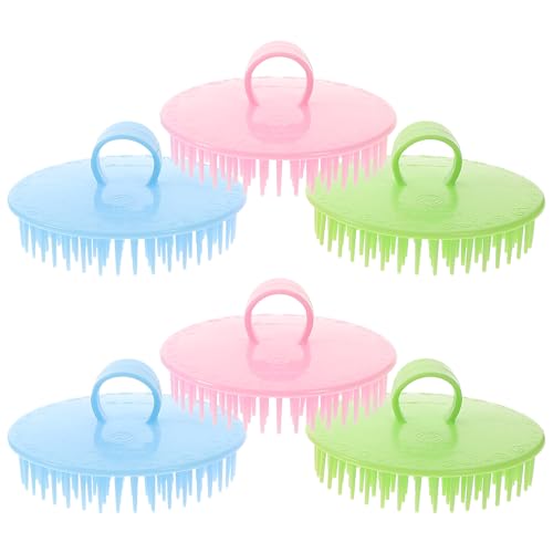 Gatuida 6 piezas Cepillos Masajeadores para Cabelludo Cepillos de Champú para Adultos Exfoliantes y Limpiadores Profundos Masajeadores de Cabelludo para Aliviar Caspa y Promover Cabello