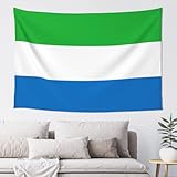 WSSYYBF Wandteppich mit Flagge von Sierra Leone, 152,4 x 101,6 cm, Wandbehang für Heimdekoration