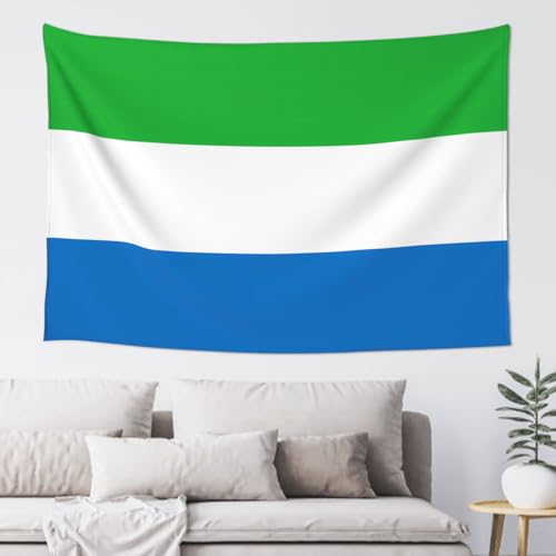 WSSYYBF Wandteppich mit Flagge von Sierra Leone, 152,4 x 101,6 cm, Wandbehang für Heimdekoration