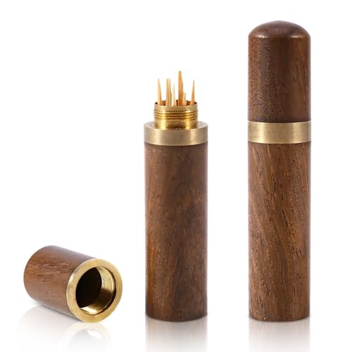 Porta-Palillos de Dientes, Mini Dispensador de Palillos de Dientes Dispensador Portátil y Ligero Porta-Palillos de Dientes Porta-Palillos de Dientes Dispensador de Palillos de Dientes de Madera