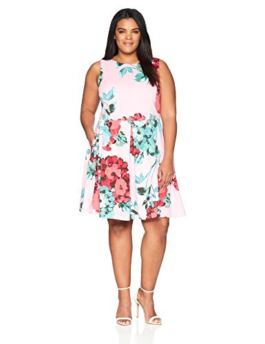 Taylor Dresses Womens Plus Size Sleeveless Fit And Flare Scuba | Desertcart  BAHRAIN