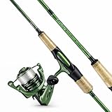 Eupheng Windshadow Ultralight Fishing Rod and Reel Combo, 2-Piece Carbon Fiber Spinning Rod & 9+1 BB Spinning Reel Combo, Sensitive Trout Crappie Fishing Set, 20LBS Drag, 6'0' / 6'6'(6'0'' Rod&Reel)