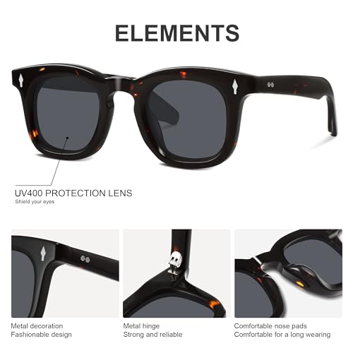 Square Polarized Acetate Sunglasses for Women Vintage Womens Sunglasses Trendy Lightweight Frame4