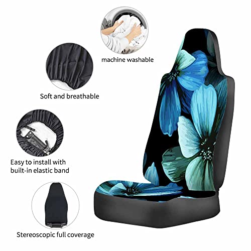 Pehede Automotive Seat Covers Watercolor Blue Flower Mystical Floral Seamless Pattern Front Seat Cushion Cover Fits Cars Suv Truck 2 Pieces For All Seasons Soft&Breathable #TOP3