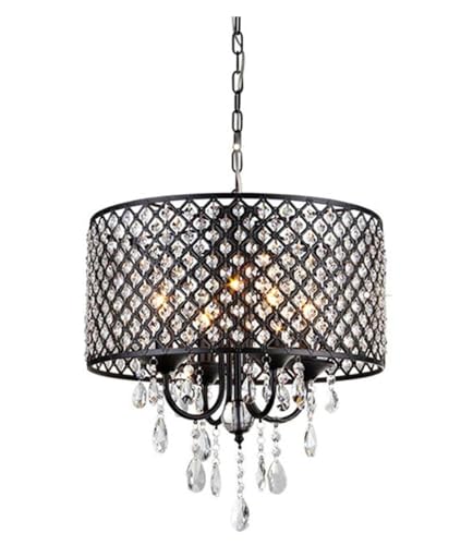 Lustre en cristal moderne pour salon et salle à manger chaleureuse
